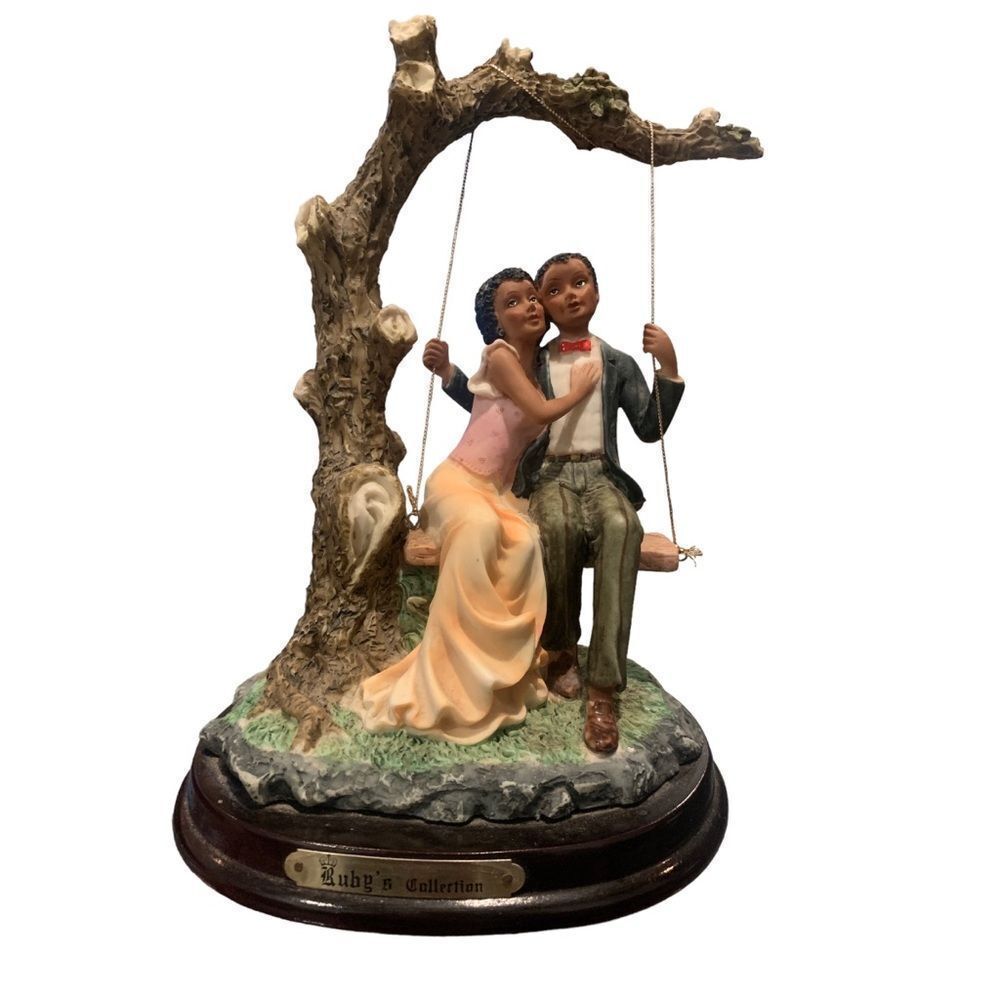 Vintage Ruby's Collections 2 Lovers On A Swing Figurine European Style Figurines